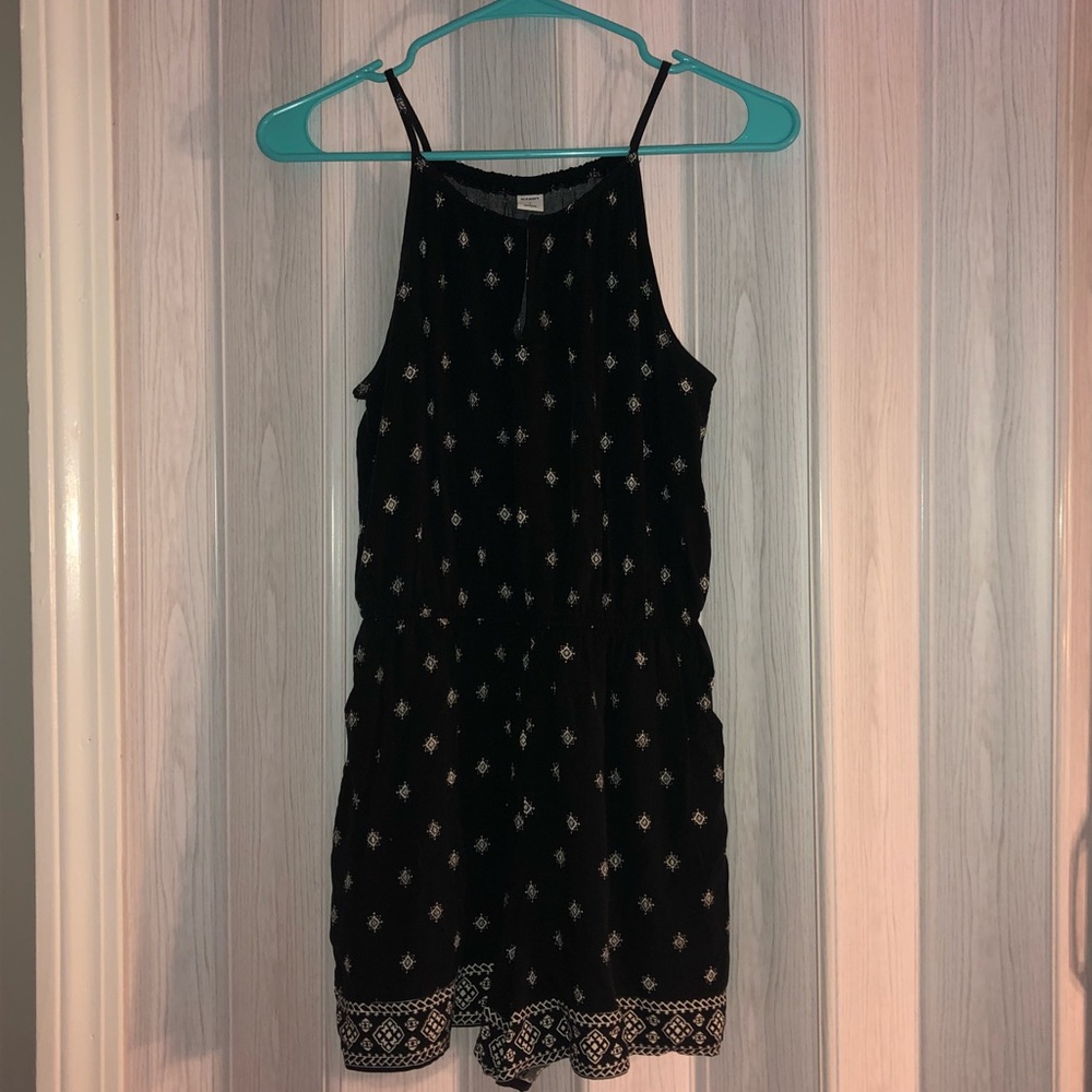 High Neck Patterned Romper